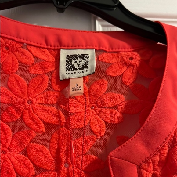 Anne Klein Red Lace Openwork Cardigan - Picture 4 of 9